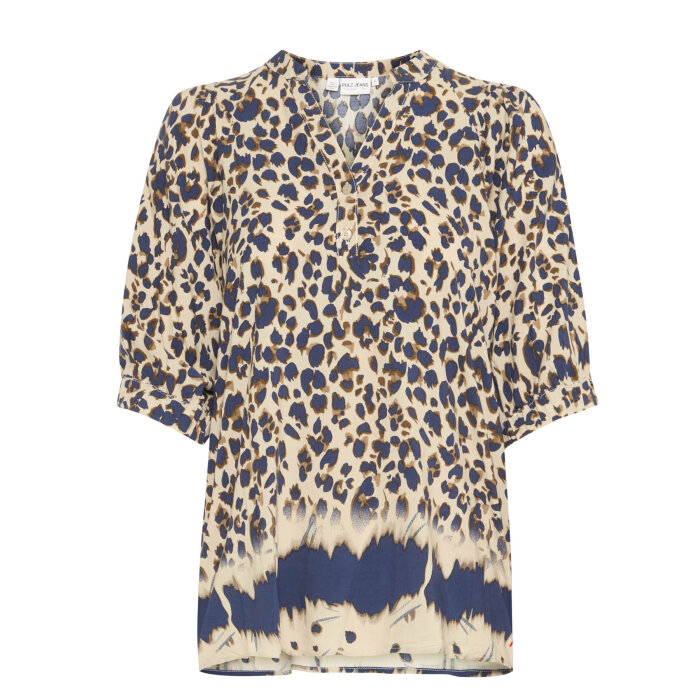 Pulz Jeans ( Dame )  - PULZ - PZGLORIA 1/2 ST. BLOUSE | SKJORTE BROWN ANIMAL